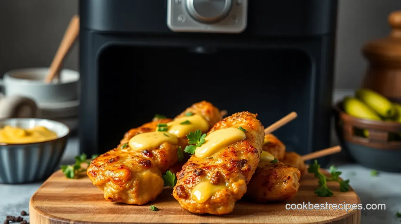 Air Fryer Garlic Parmesan Chicken Skewers