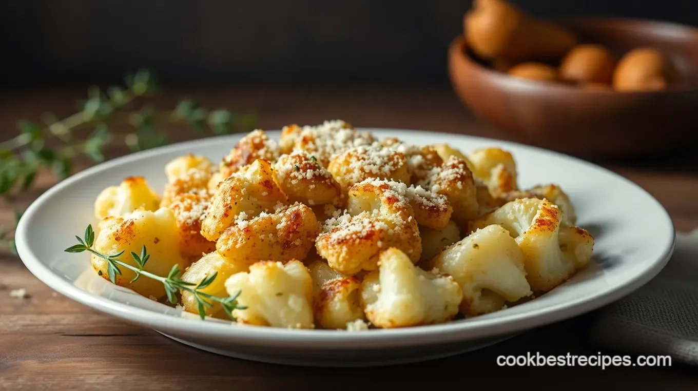 Baked Cauliflower with Crunchy Garlic Parmesan