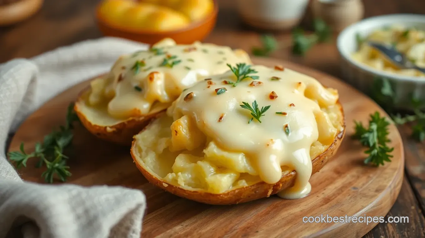 Baked Potatoes Romanoff with Cheesy Delight