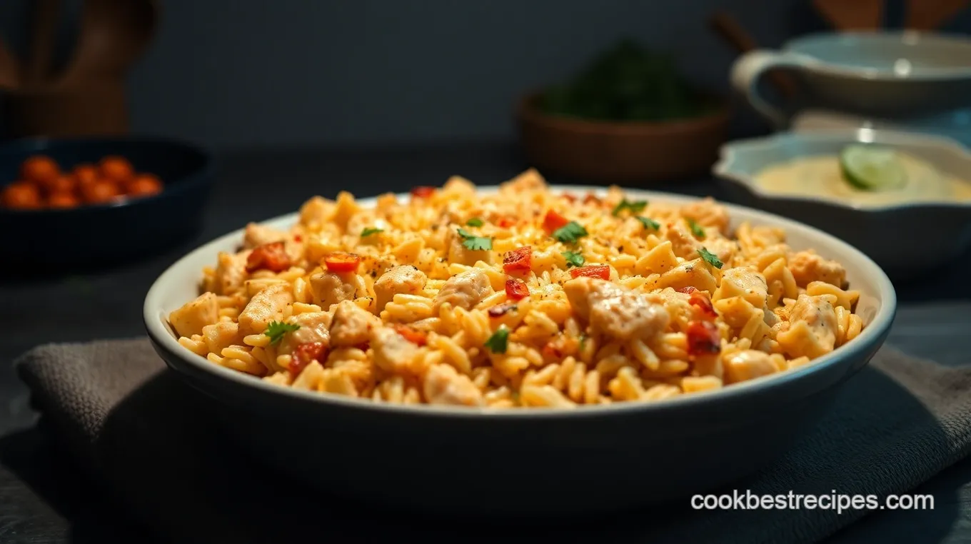 Chicken and Rice Queso Casserole