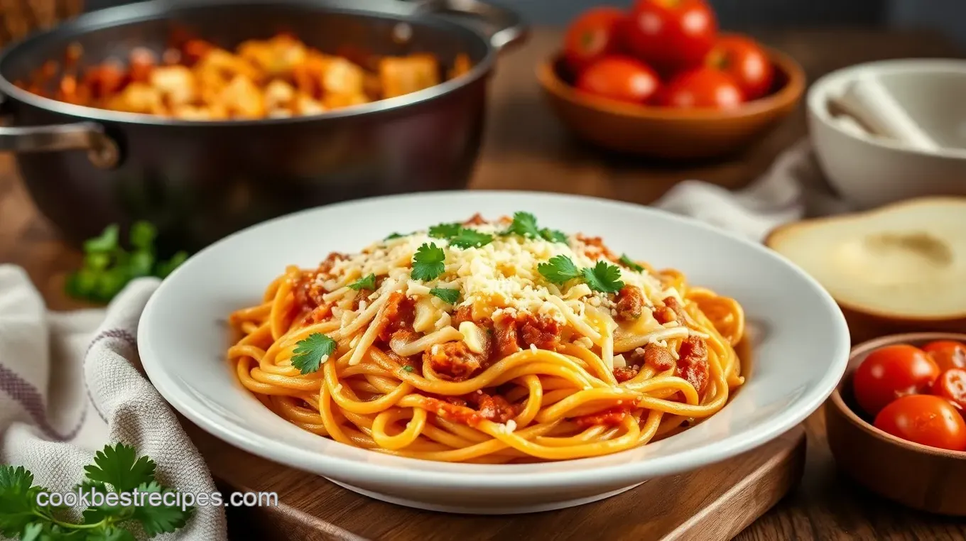 Delicious One Pot Taco Spaghetti