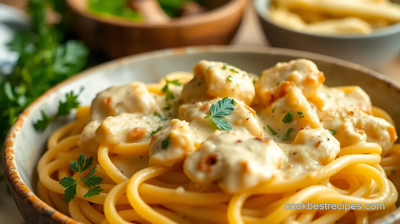 Creamy White Cheddar Chicken Pasta