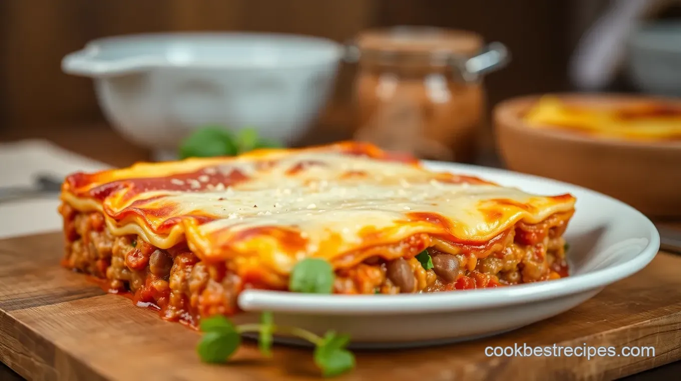 Oven-Baked Lasagna with Savory Meat Sauce