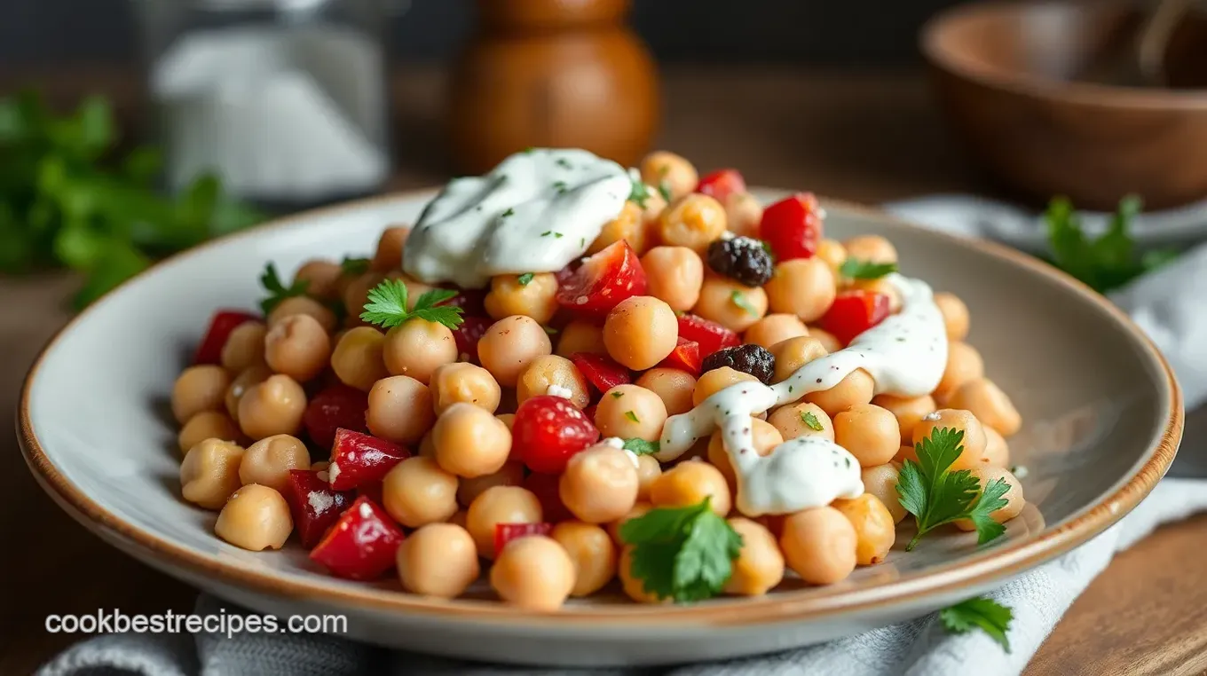 Greek Chickpea Salad with Tzatziki Dressing