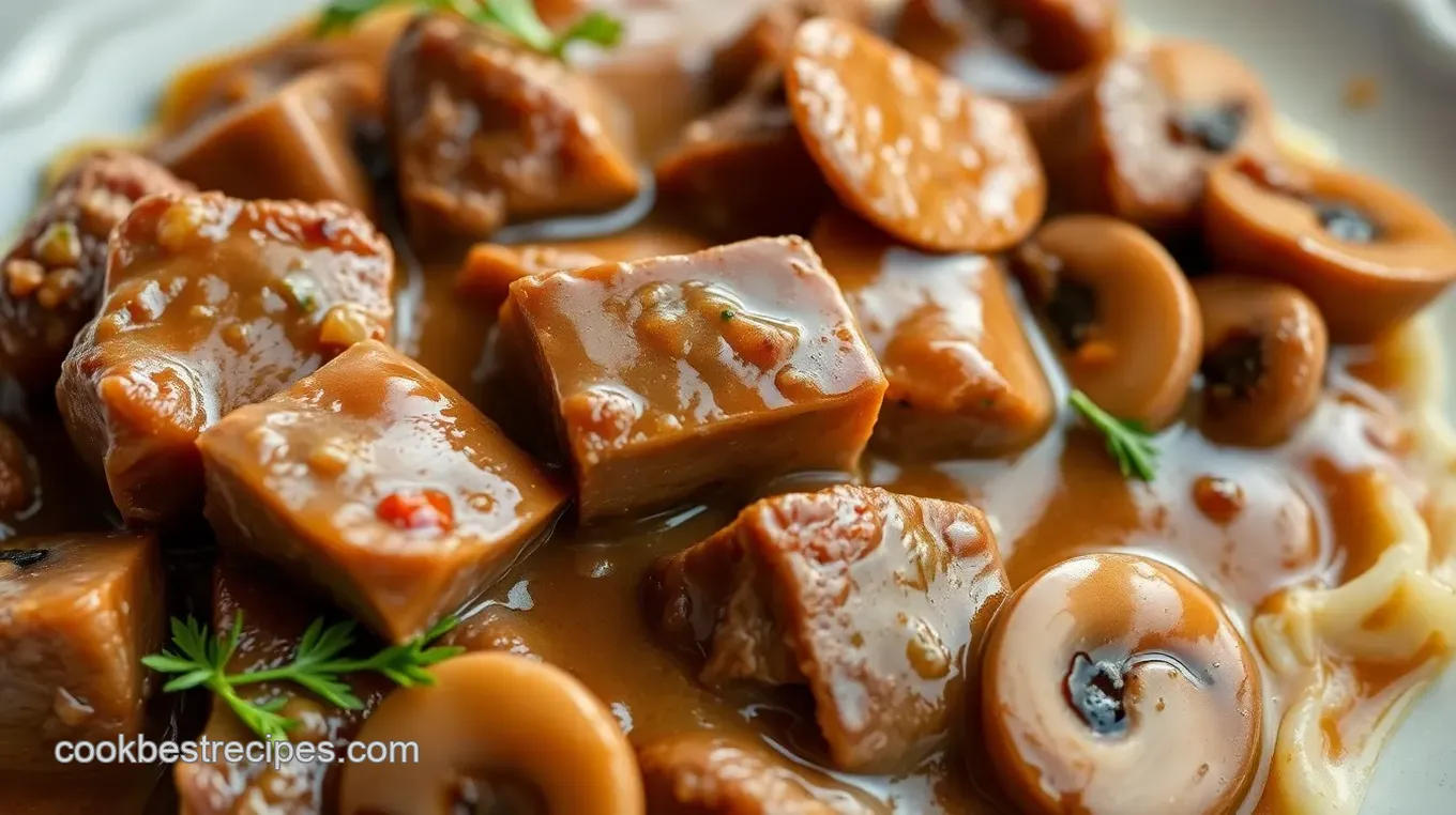 Slow Cooker Cubed Steak with Mushroom Gravy