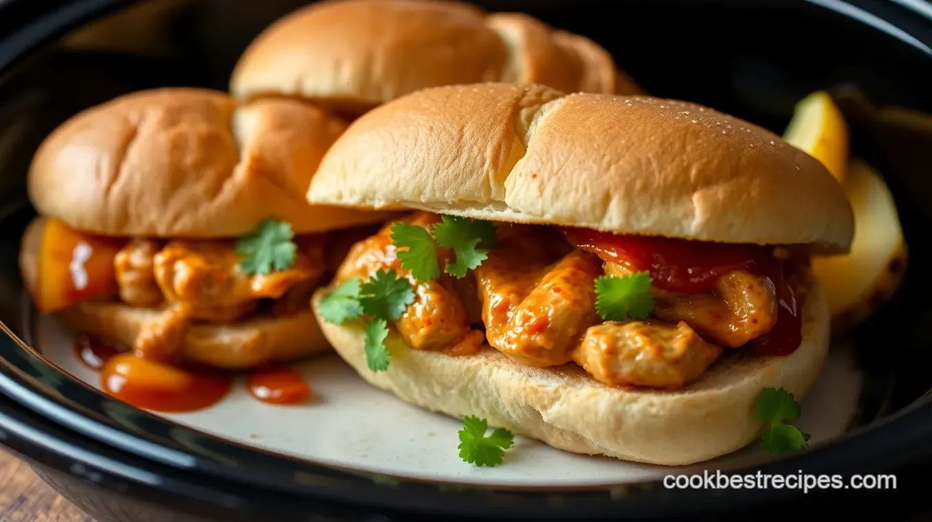 Slow Cooker Barbecue Chicken Sandwiches