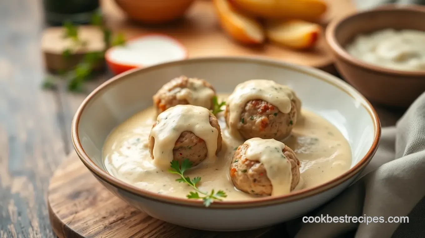 Swedish Meatballs with Creamy Mushroom Sauce