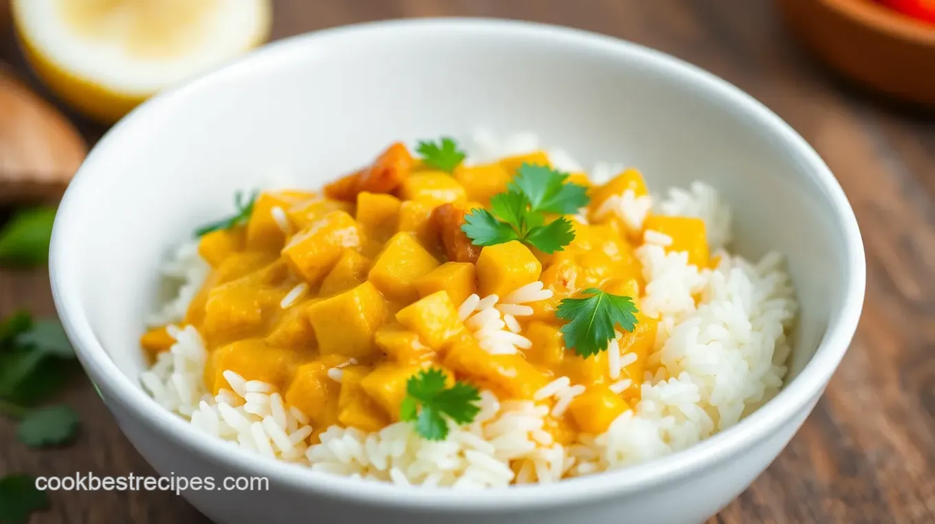 Spiced Coconut Curry Rice in a Tiger Rice Cooker