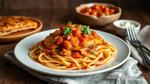 Bake Chicken Spaghetti with Creamy Salsa