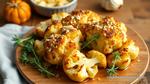 Baked Cauliflower with Crispy Garlic Parmesan