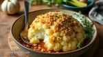 Baked Cauliflower with Crunchy Garlic Topping