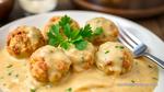 Slow Cooker Chicken Meatballs in Creamy Sauce