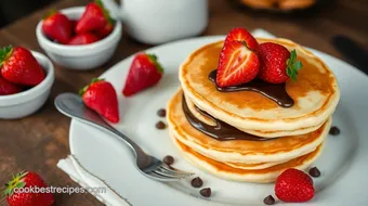 Bake Pancakes with Strawberries & Chocolate