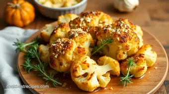 Baked Cauliflower with Crispy Garlic Parmesan