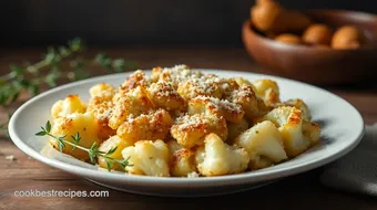 Baked Cauliflower with Crunchy Garlic Parmesan recipe card