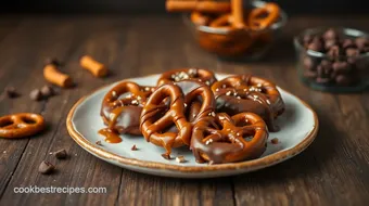 Melted Chocolate Pretzel Treats with Caramel