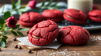 Bake Red Velvet Cookies with Chocolate Filling