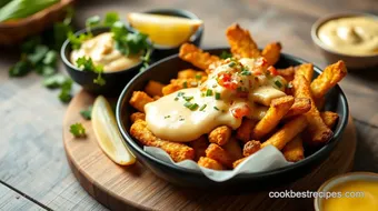 Fried Potatoes Nacho Fries with Cheese Sauce