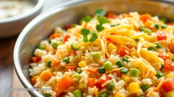 How to Make One-Pan Cheesy Vegetable Rice Bake: Easy Recipes for Thrifty Cooking recipe card