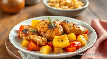 Bake Chicken with Pineapple & Peppers