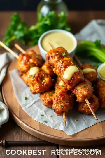 Air Fryer Garlic Parmesan Chicken Skewers presentation