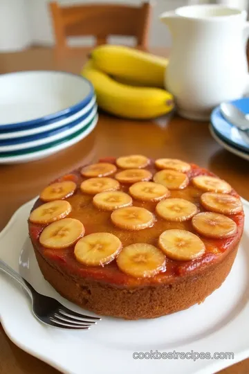 Banana Upside Down Cake presentation