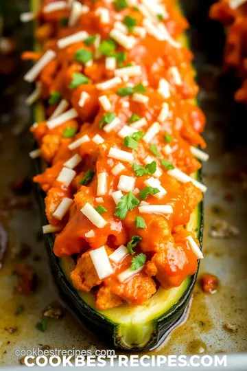 Easy Buffalo Chicken Zucchini Boats presentation