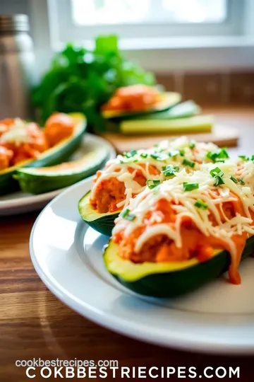 Easy Buffalo Chicken Zucchini Boats steps