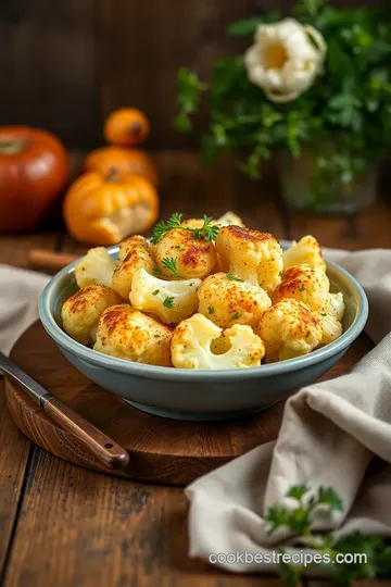 Roasted Garlic Parmesan Cauliflower presentation