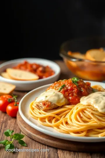 Bake Chicken Spaghetti with Creamy Salsa presentation