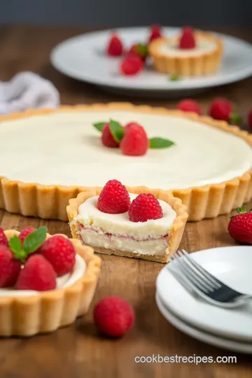 Raspberry Lemon Cheesecake Tart presentation