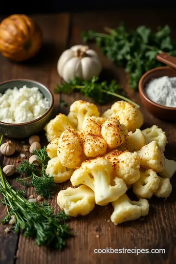 Baked Cauliflower with Crunchy Garlic Parmesan ingredients