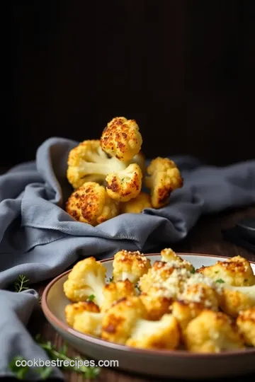 Baked Cauliflower with Crunchy Garlic Parmesan presentation