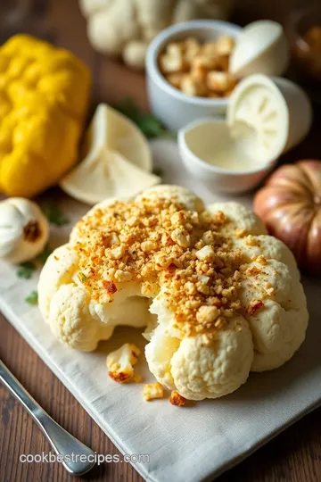 Baked Cauliflower with Crunchy Garlic Topping ingredients