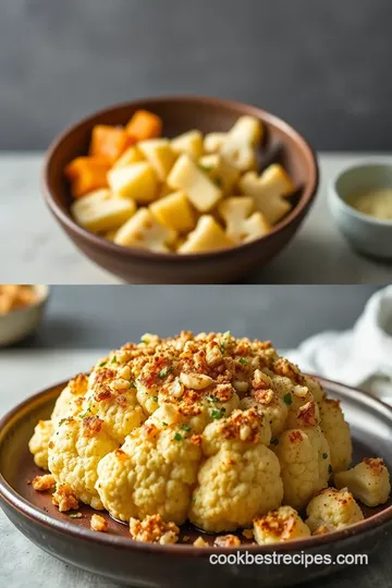 Baked Cauliflower with Crunchy Garlic Topping steps