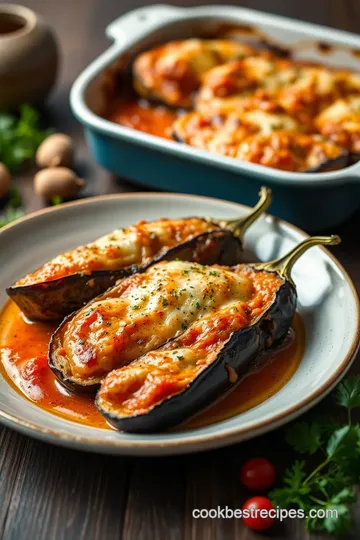 Baked Eggplant with Garlic & Parmesan Delight presentation