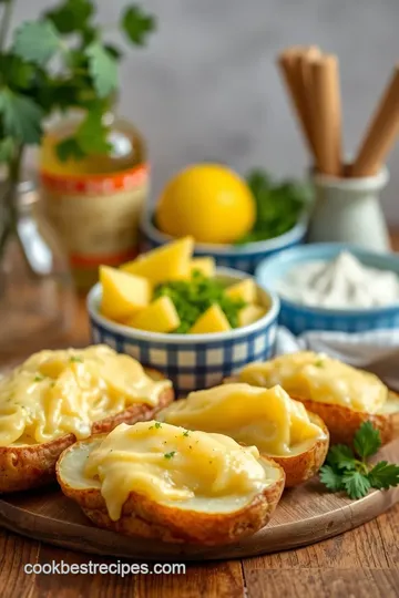 Baked Potatoes Romanoff with Cheesy Delight ingredients