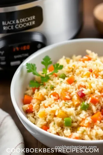 Savory Vegetable Rice Pilaf in a Black and Decker Rice Cooker presentation