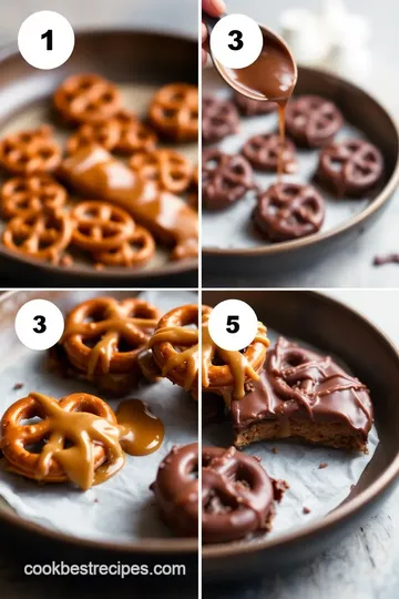 Choco-Caramel Delightful Pretzel Treats steps