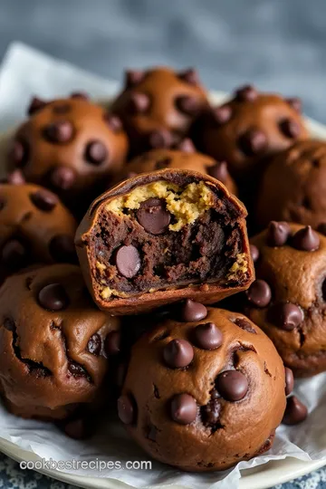 Chocolate Chip Cookie Dough Brownie Bombs presentation