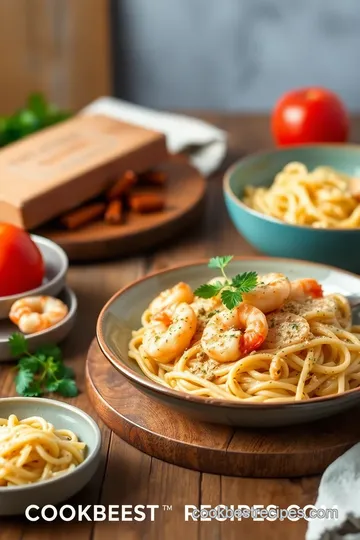 Creamy Cajun Shrimp Pasta Delight presentation