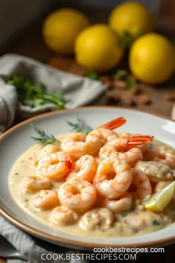 Creamy Lemon Shrimp Pasta Delight presentation