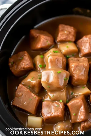 Easy Crock Pot Cube Steak in Rich Gravy presentation