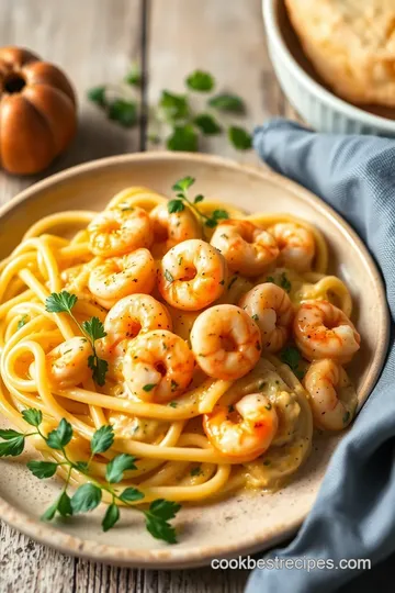 Delicious Chicken and Shrimp Carbonara presentation