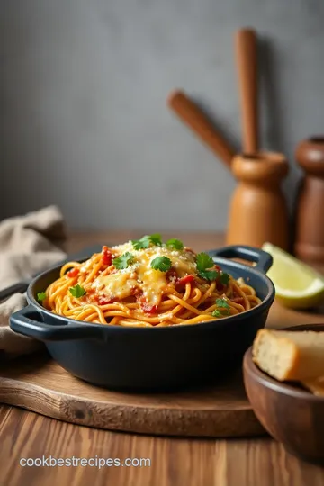 Delicious One Pot Taco Spaghetti presentation