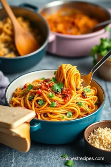 Delicious One Pot Taco Spaghetti steps