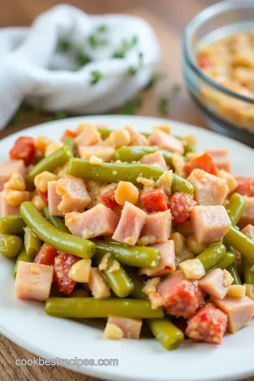 Hearty Green Bean and Ham Casserole presentation