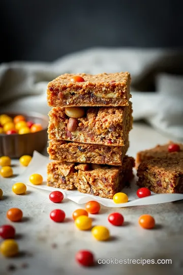 Chewy Cookie Bars with Leftover Halloween Candy presentation