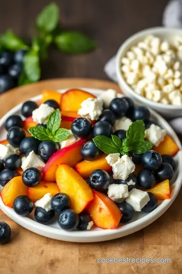 Blueberry Peach Feta Salad ingredients