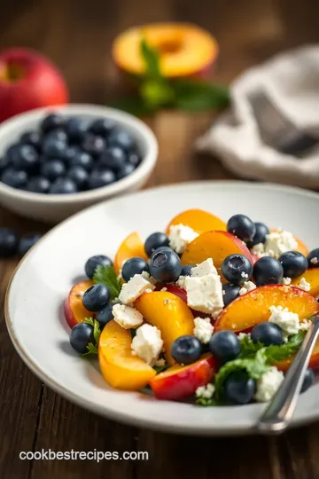 Blueberry Peach Feta Salad presentation